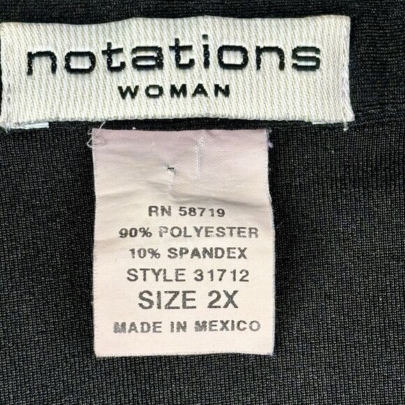 Notations Black Sheer Blouse Women’s 2X Plus Size Dressy - Picture 4 of 7